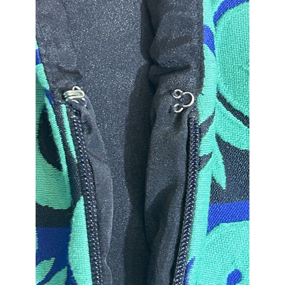 J.Crew Dress 0 G1061 Blue Green‎ Baroque Scroll Sheath Sleeveless Jacquard SP17 - Picture 8 of 13